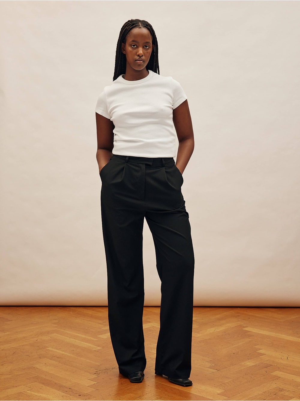 Djerf Avenue Favorite Pants Black Tall M NWT Wide Leg Trousers